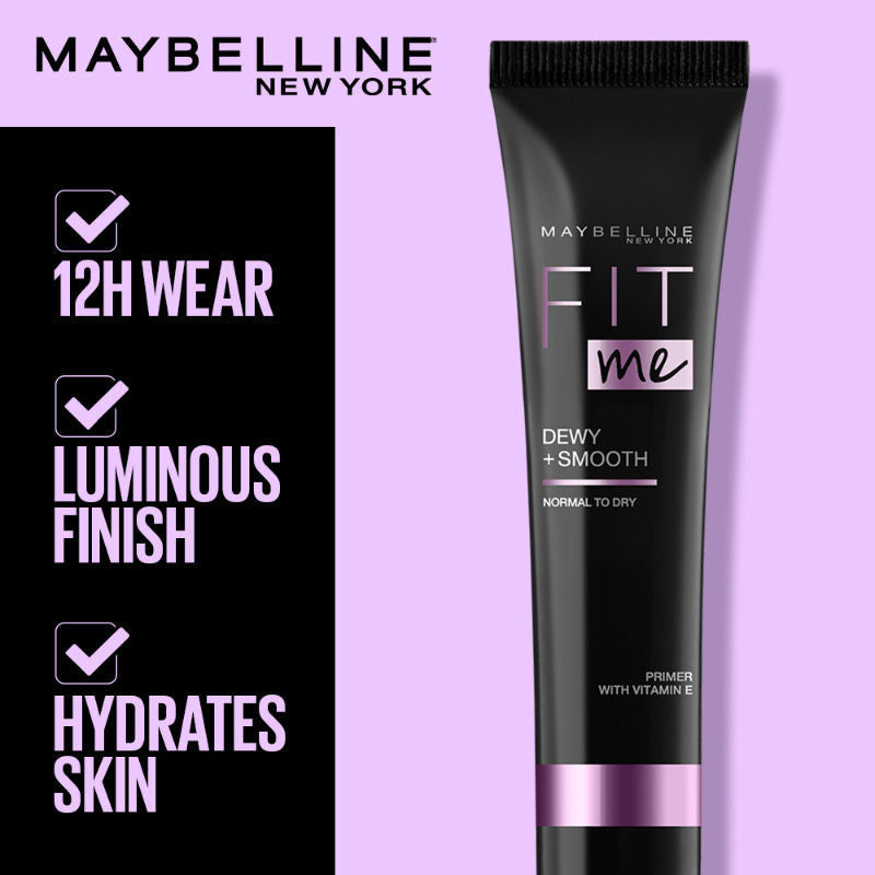 Maybelline New York Fit Me Primer, Oil free and Non Comedogenic Formula - Dewy+Smooth Primer, 30ml Buy at Indicrest Image 3