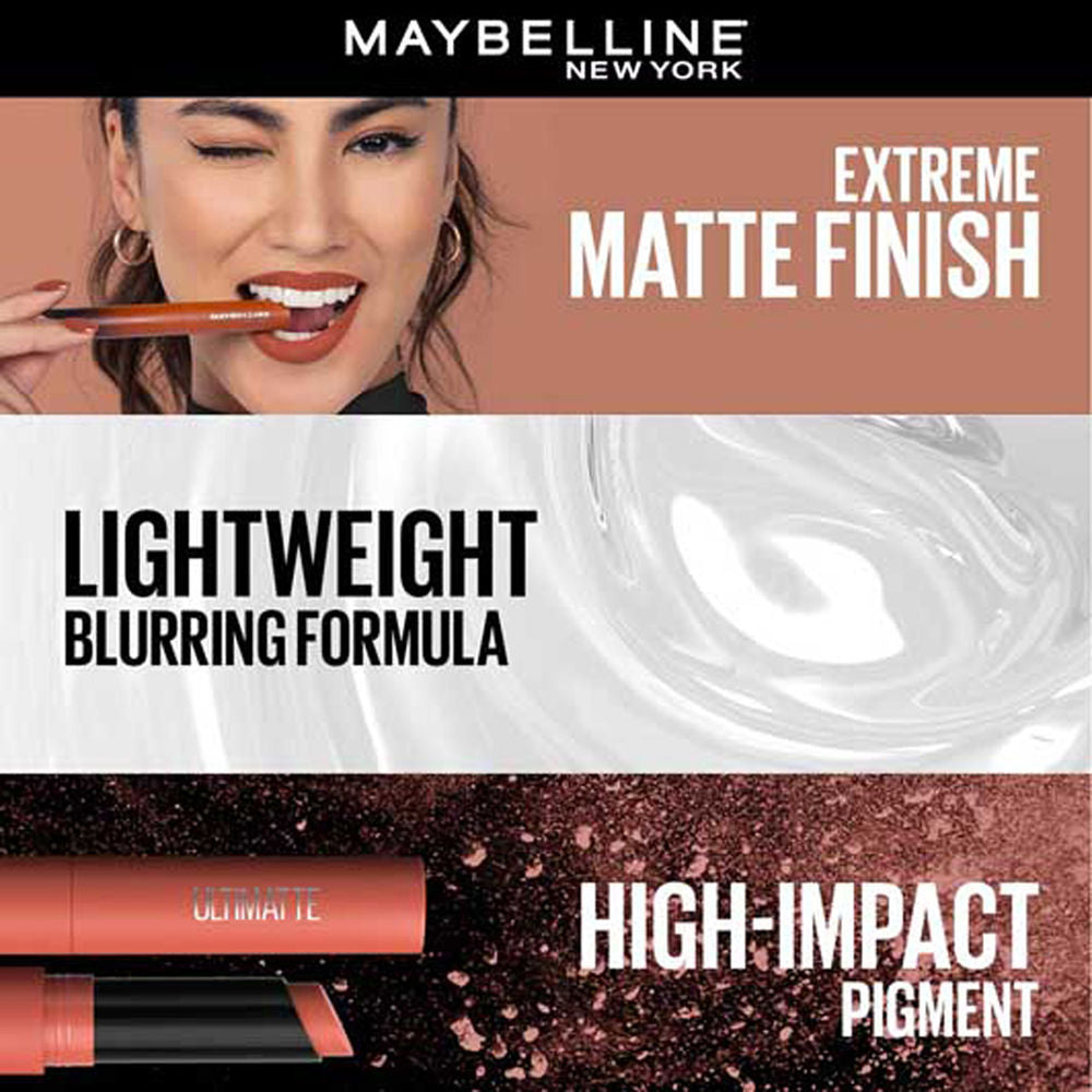 Maybelline New York Color Sensatiol Ultimattes Lipstick, Matte Finish - More Magenta, 1.7g Buy at Indicrest Image 4