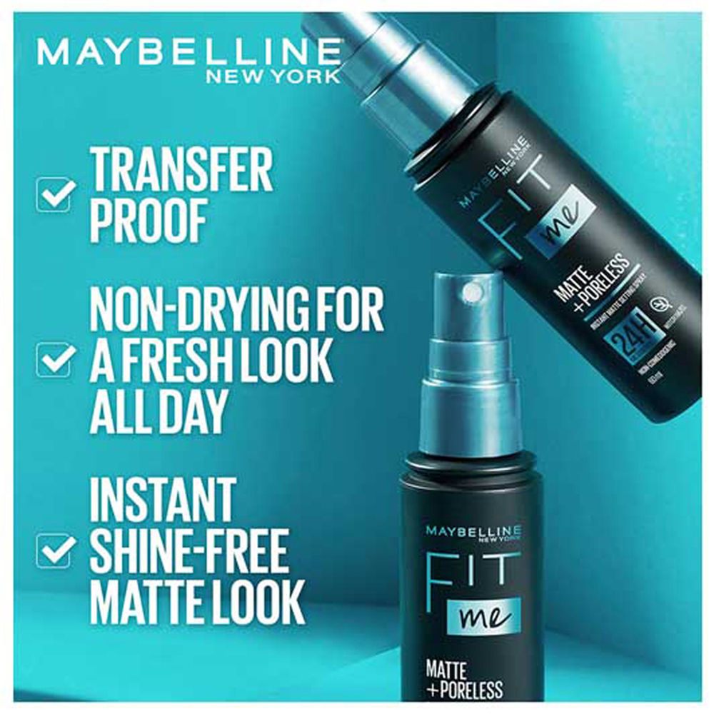 Maybelline New York Fit Me Matte + Poreless Setting Spray Transfer-proof 24HR Oil-control Formula, 60ml Buy at Indicrest Image 4