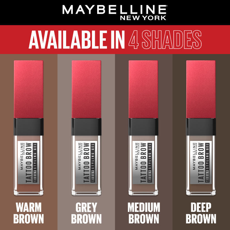 Maybelline New York Tattoo Brow 3-Day Gel, Water & Smudgeproof Lasts Up To 36H - Medium Brown, 6ml Buy at Indicrest Image 7