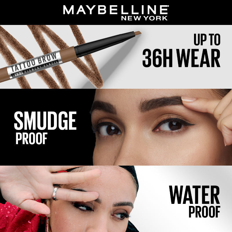 Maybelline New York Tattoo Brow 36H Brow Pencil, Water & Smudgeproof - Grey Brown, 0.25g Buy at Indicrest Image 7
