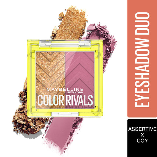Maybelline New York Color Rivals Longwear Duo Eyeshadow Palette - Assertive X Coy Combo, 3g Buy at Indicrest