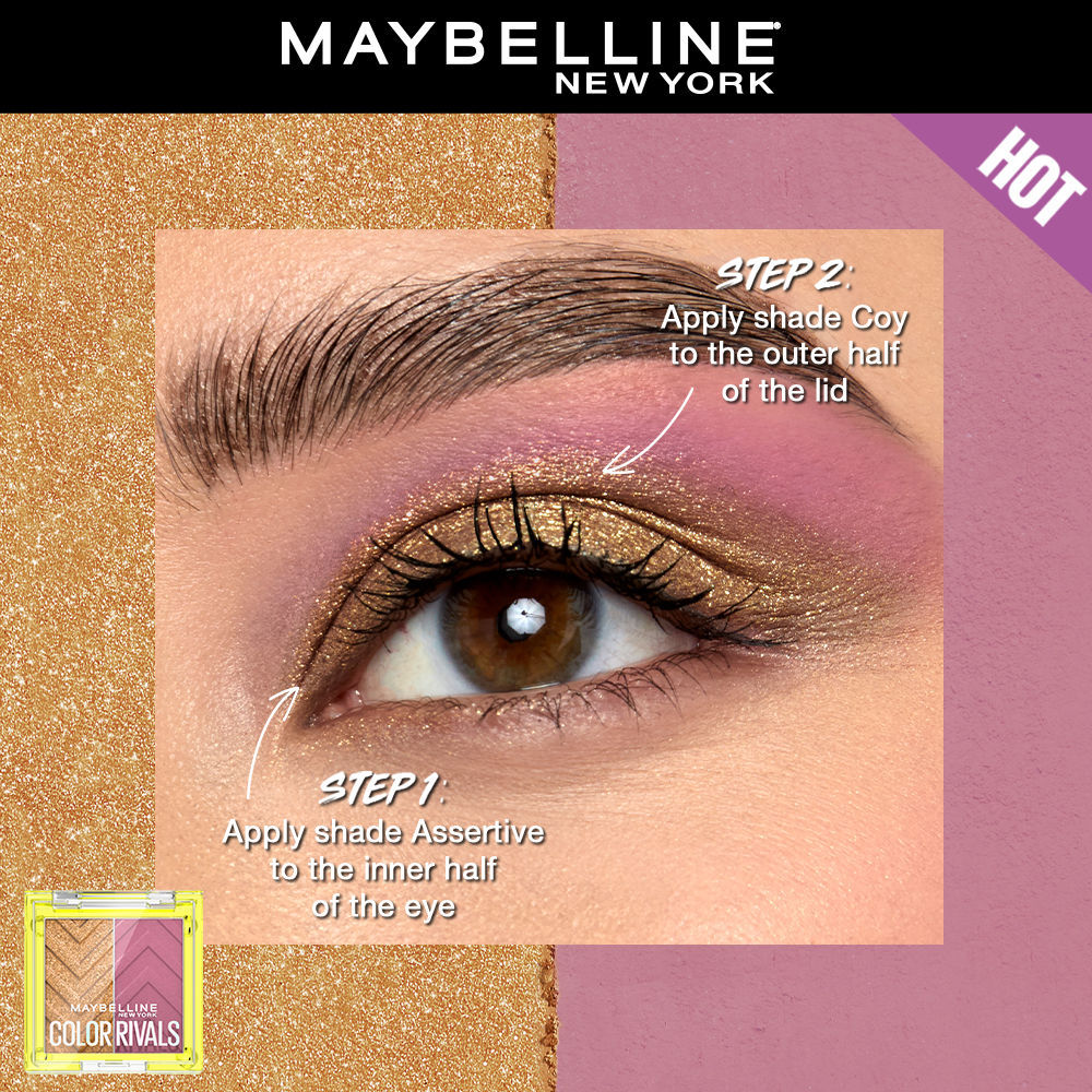Maybelline New York Color Rivals Longwear Duo Eyeshadow Palette - Assertive X Coy Combo, 3g Buy at Indicrest Image 4
