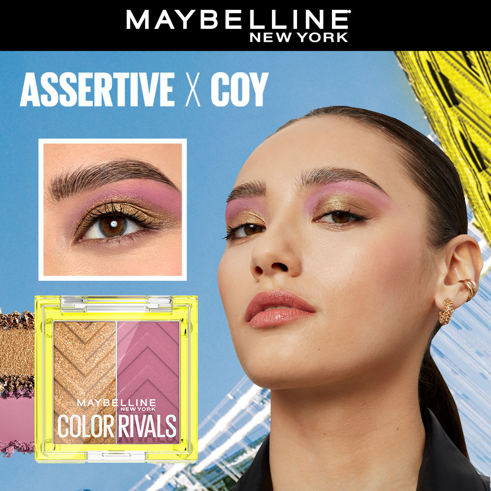 Maybelline New York Color Rivals Longwear Duo Eyeshadow Palette - Assertive X Coy Combo, 3g Buy at Indicrest Image 5