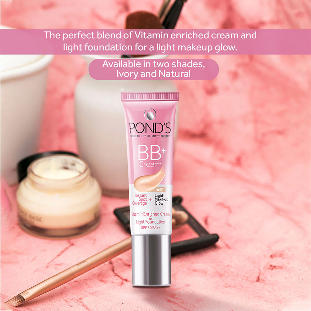 Pond’s BB+ Cream Instant Spot Coverage + Light Make-up Glow Ivory - 9, 9g Buy at Indicrest Image 7