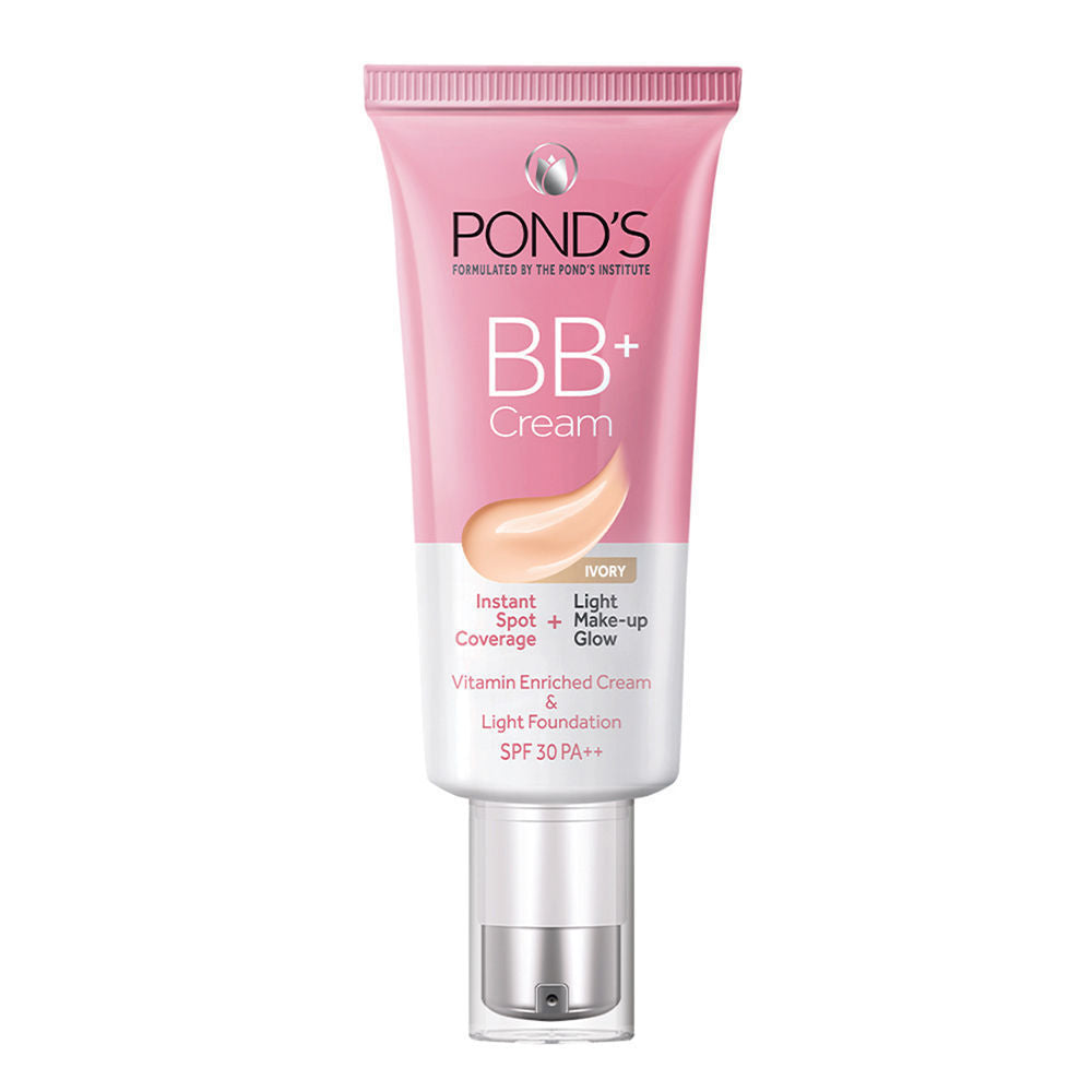 Pond’s BB+ Cream Instant Spot Coverage + Light Make-up Glow Ivory -SPF 30 PA++, 30g Buy at Indicrest