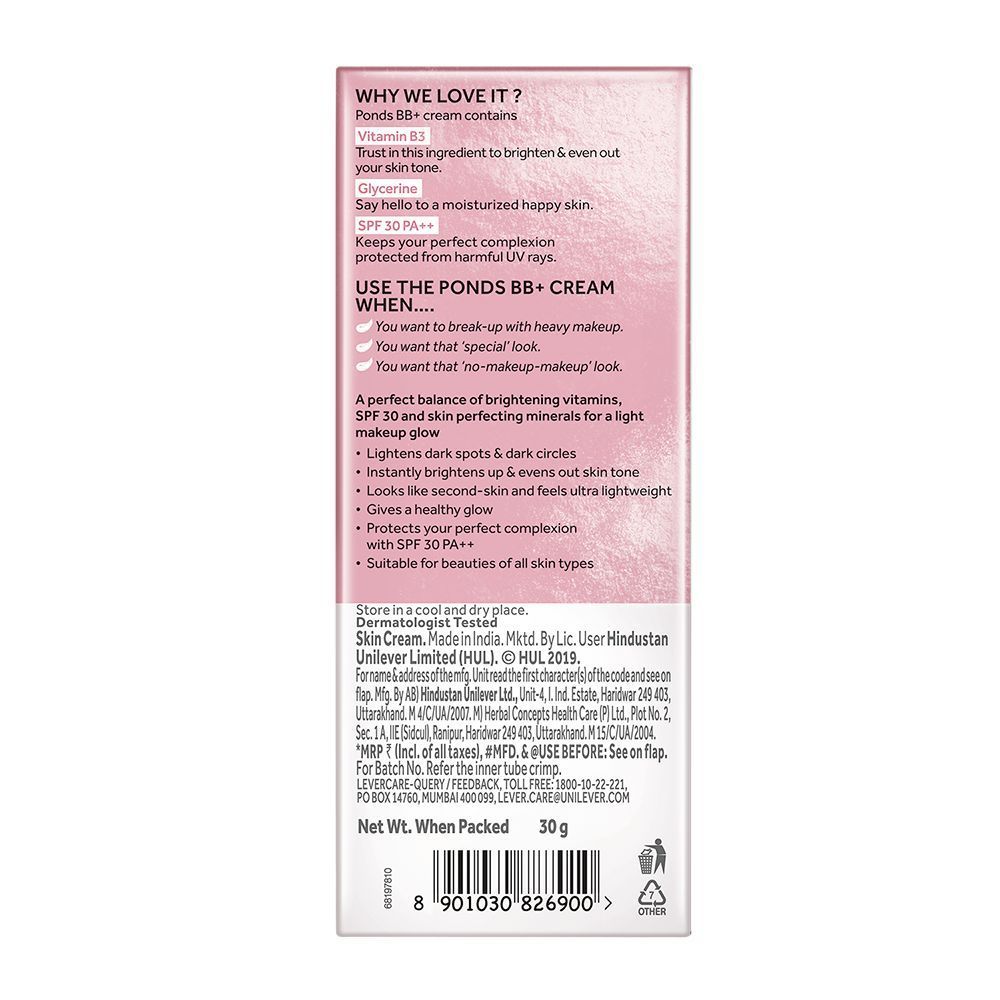 Pond’s BB+ Cream Instant Spot Coverage + Light Make-up Glow Ivory -SPF 30 PA++, 30g Buy at Indicrest Image 13