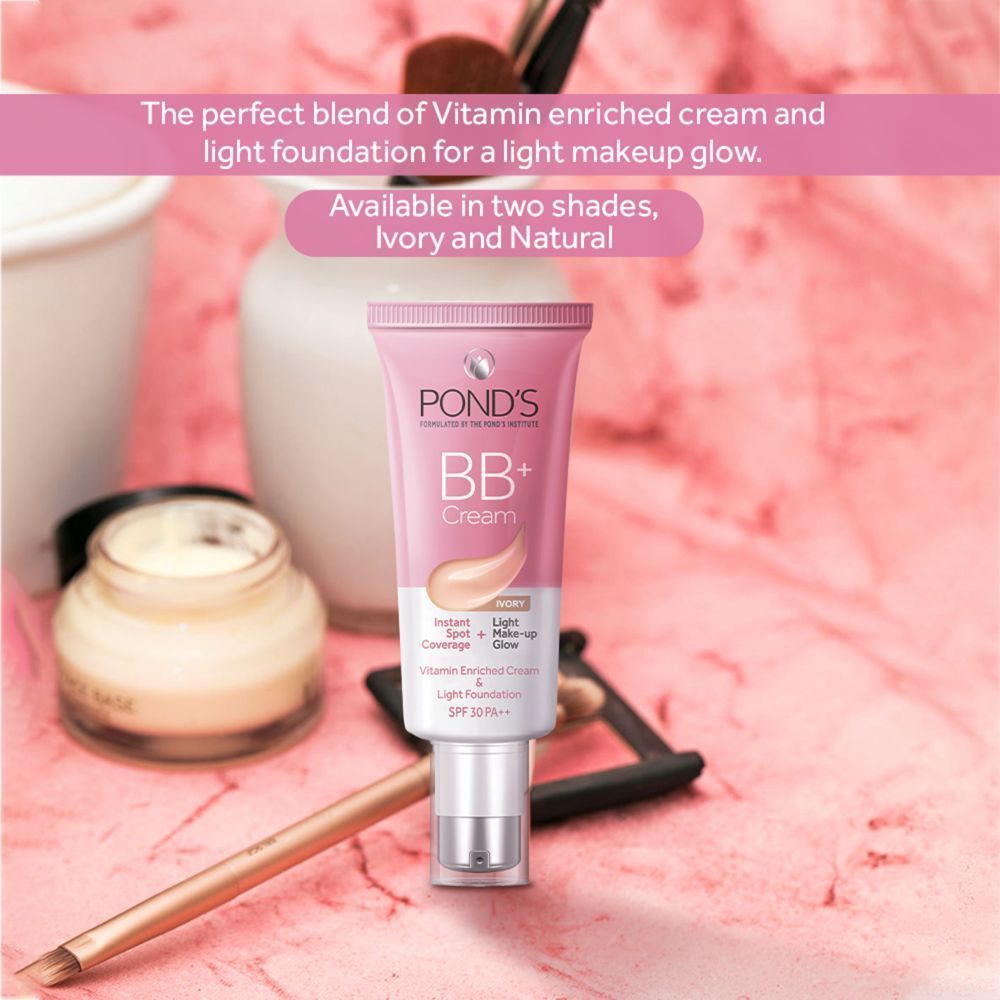 Pond’s BB+ Cream Instant Spot Coverage + Light Make-up Glow Ivory -SPF 30 PA++, 30g Buy at Indicrest Image 14