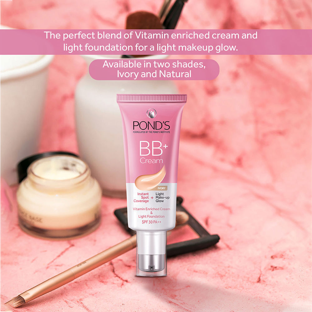 Pond’s BB+ Cream Instant Spot Coverage + Light Make-up Glow Ivory -SPF 30 PA++, 30g Buy at Indicrest Image 7