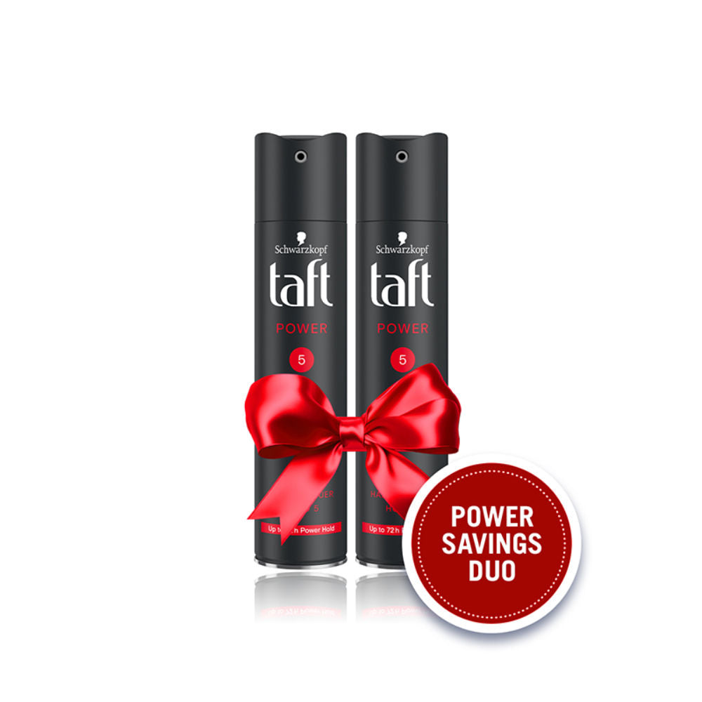 Schwarzkopf Taft Power Hair Lacquer Mega Strong Hold 5 (Value Pack of 2), 2 pieces