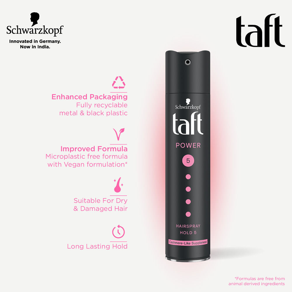 Schwarzkopf Taft Power Hairspray, Cashmere Mega Strong Hold 5 (Value Pack of 2), 2 pieces Buy at Indicrest Image 6