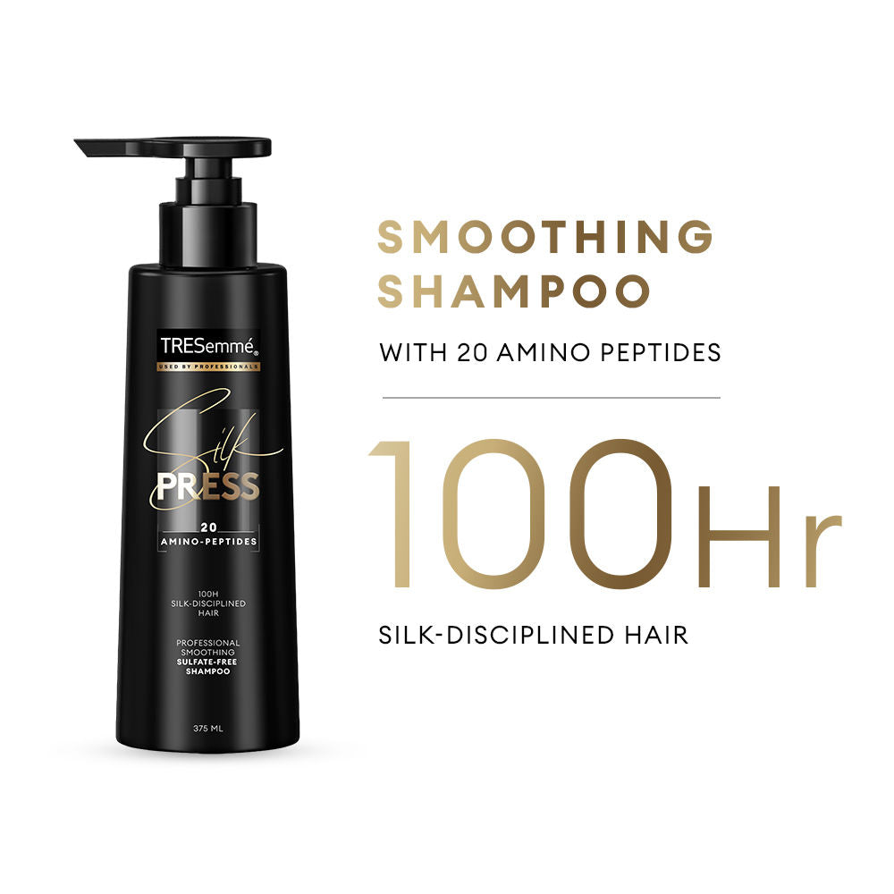 TRESemme Silk Press Sulfate Free Shampoo with Amino Peptides for Smooth & Straight Hair, 375ml Buy at Indicrest Image 2