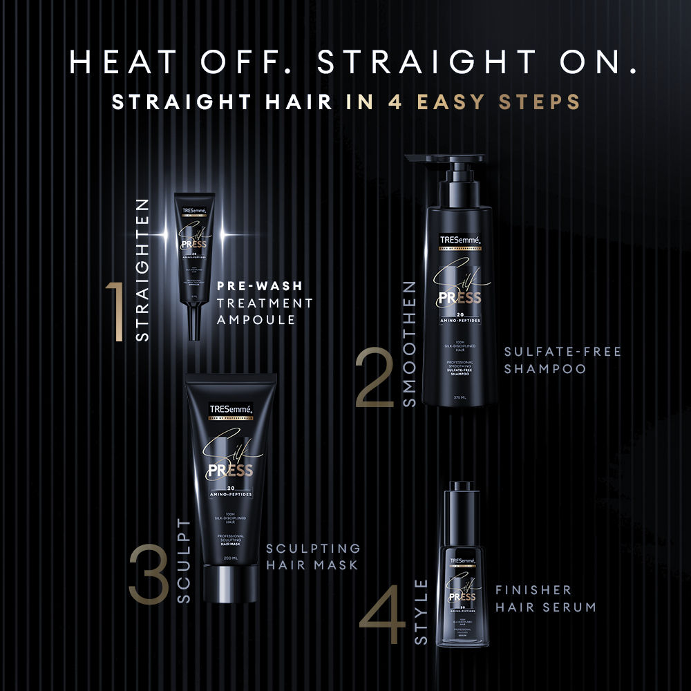 TRESemme Silk Press Pre-Wash Treatment Ampoules Hair Straightening Treatment with Amino Peptides, 60ml Buy at Indicrest Image 8