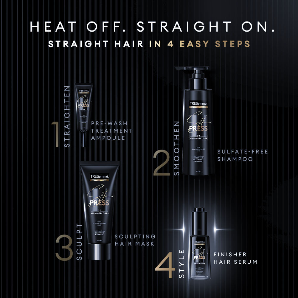 TRESemme Silk Press Hair Serum +72 Hr Frizz Control for Smooth, Straight Hair & Shine, 38ml Buy at Indicrest Image 8