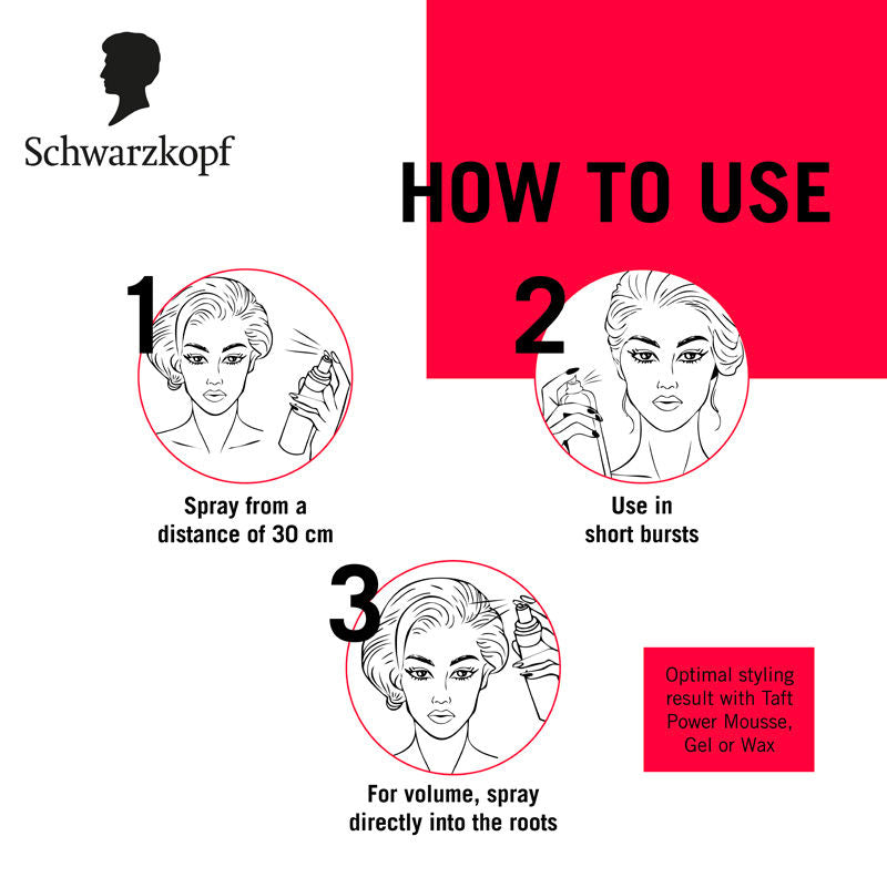 Schwarzkopf TAFT Power Hair Spray With Caffeine Formula For Strengthening Hold 5, Upto 72 Hrs, 250ml Buy at Indicrest Image 6