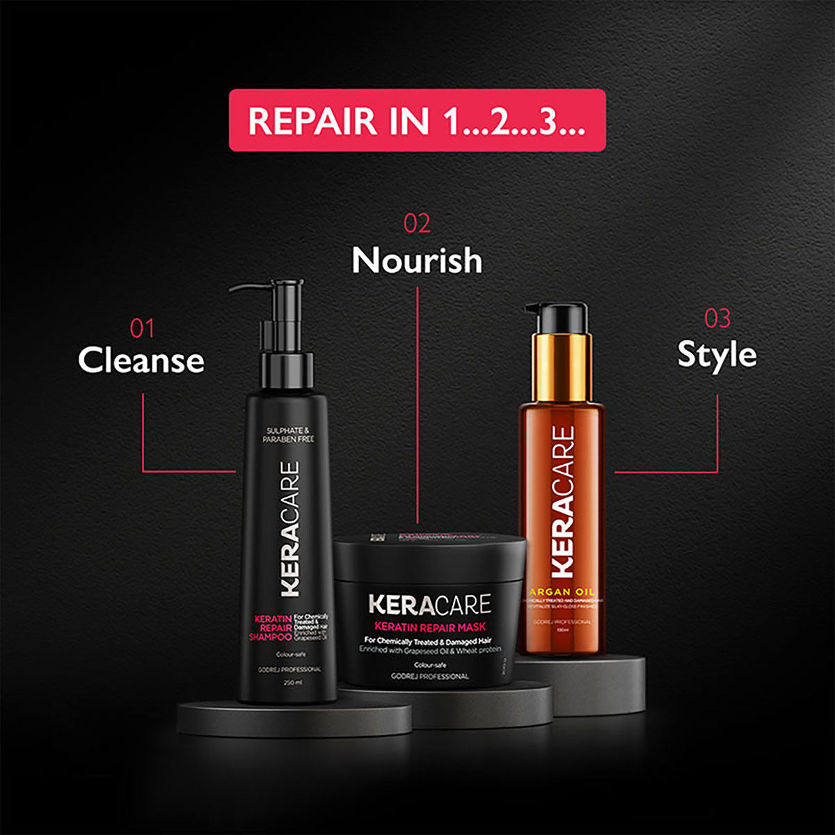 Godrej Professional Keracare Keratin Damage Repair Shampoo 250mlx2 Buy at Indicrest Image 7