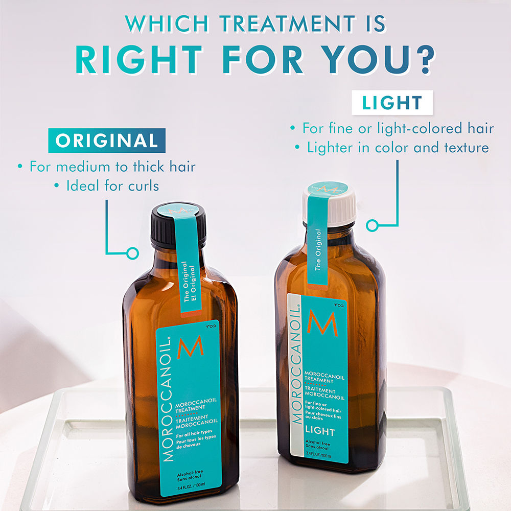 Moroccanoil Treatment Light Hair Oil | Argan Oil | Smooths, Nourishes & Boosts Shine for Fine/Light Hair, 100ml