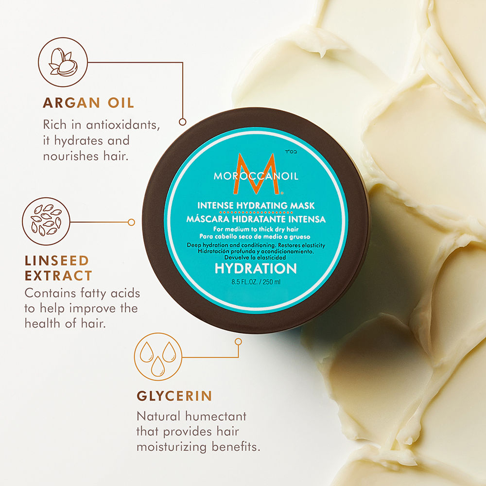 Moroccanoil Intense Hydrating Mask | Argan Oil Deep Conditioner for Dry, Thick Hair Restores Shine, 250ml