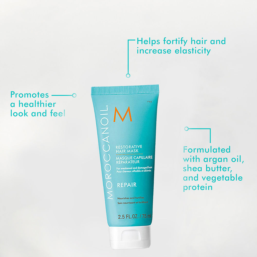 Moroccanoil Restorative Hair Mask | Argan Oil, Shea Butter & Protein | Strengthens Repairs Damaged Hair, 75ml