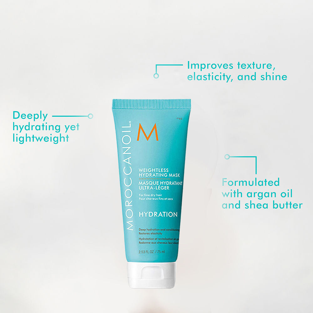 Moroccanoil Weightless Hydrating Mask | Argan Oil | Hydrates, Deep Moisture & Shine for Fine, Dry Hair, 75ml