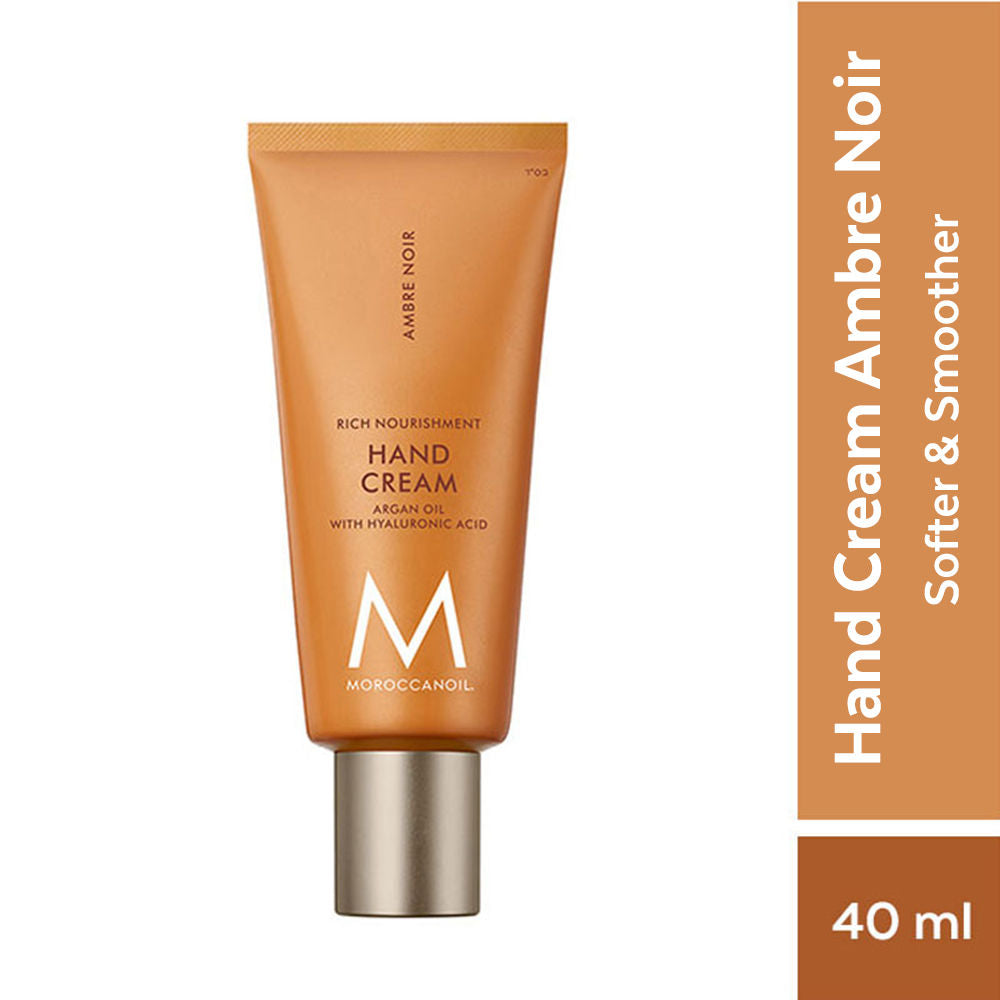 Moroccanoil Hand Cream Ambre Noir | Argan Oil, Hyaluronic Acid & Shea Butter Soft, Moisturized Hands, 40ml, Buy from Indicrest
