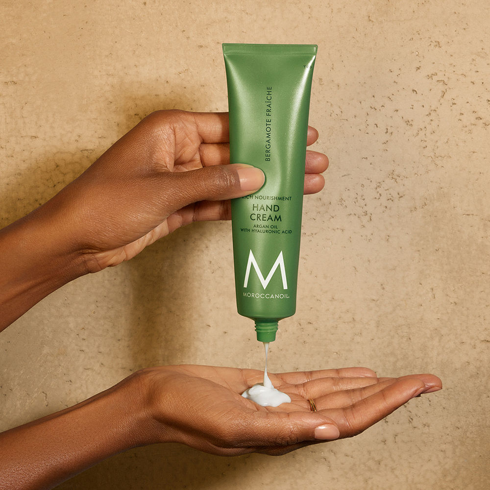Moroccanoil Hand Cream Bergamote Fraiche | Argan Oil, HA & Butters | Refreshing Citrus Hydration Hands, 40ml