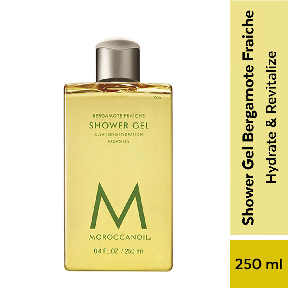 Moroccanoil Shower Gel Bergamote Fraiche | Argan Oil | Refreshing Citrus Cleanse Hydration Revives Skin, 250ml, Buy from Indicrest