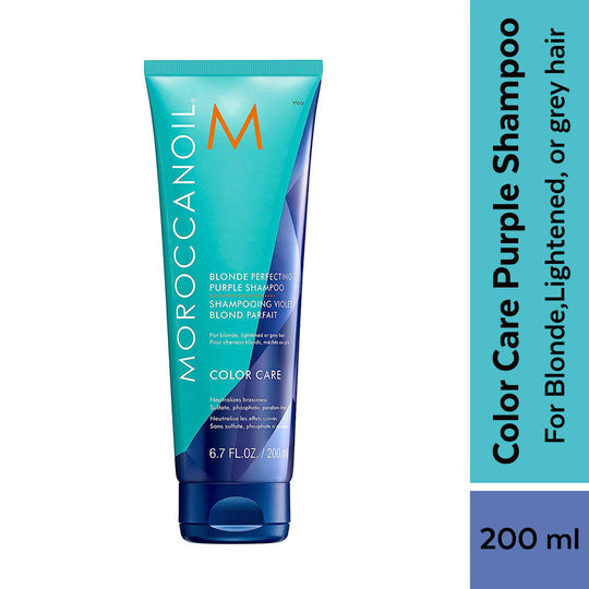 Moroccanoil Blonde Perfecting Purple Shampoo | ArganIDTM | Tones Brass & Brightens Blonde Hair, 200ml, Buy from Indicrest