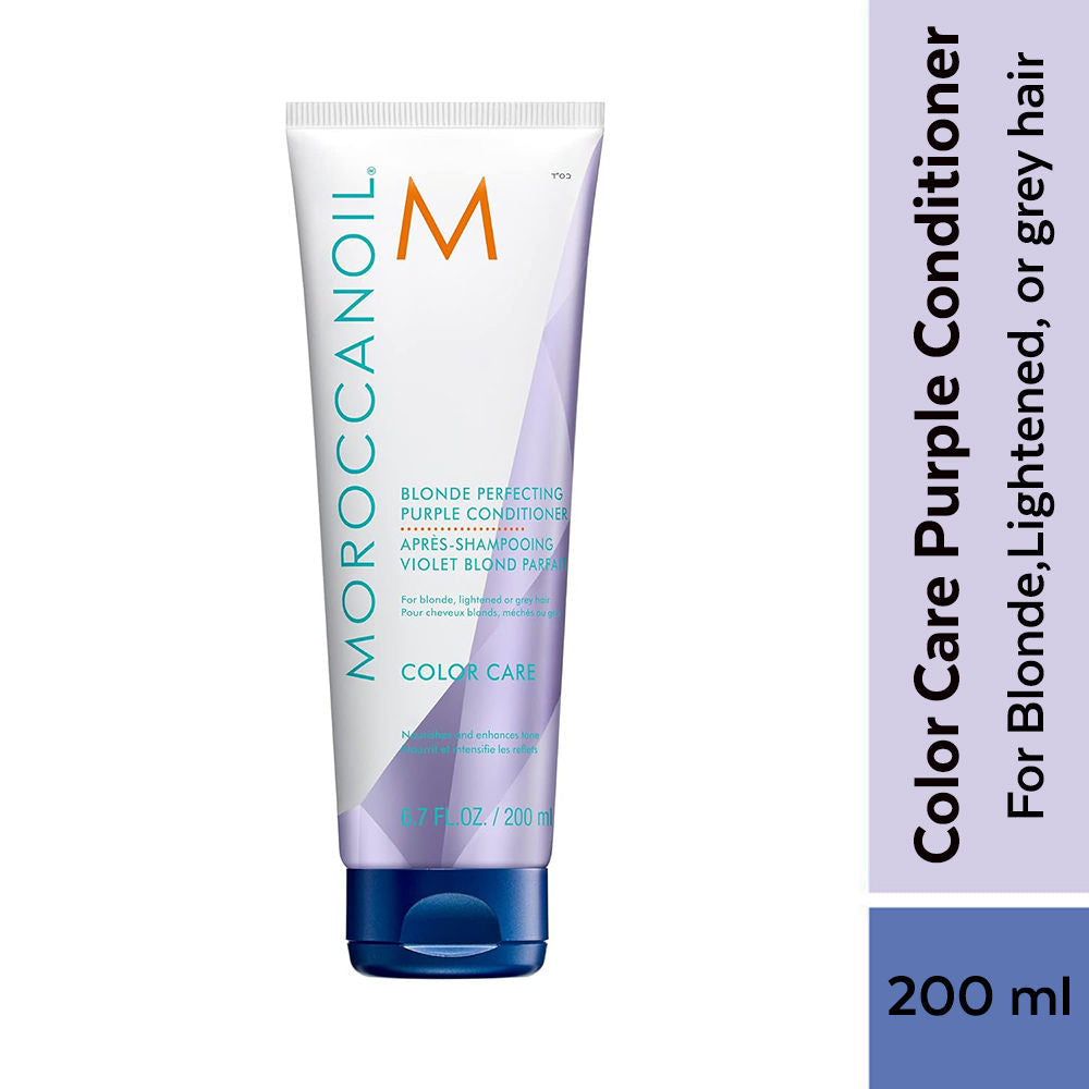 Moroccanoil Blonde Perfecting Purple Conditioner | ArganIDTM | Neutralizes Brass & Boosts Shine looks, 200ml, Buy from Indicrest