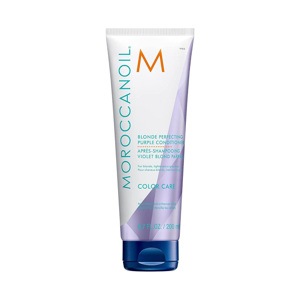 Moroccanoil Blonde Perfecting Purple Conditioner | ArganIDTM | Neutralizes Brass & Boosts Shine looks, 200ml