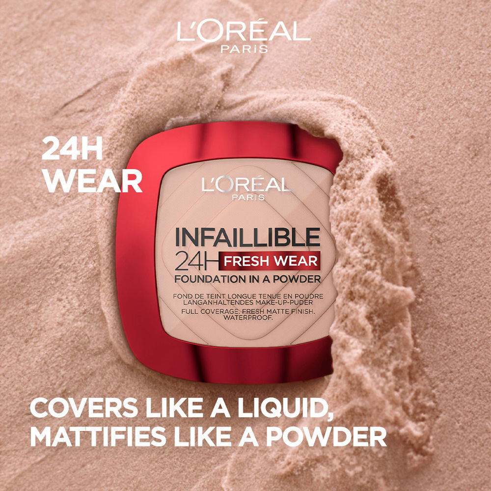 L'Oreal Paris Infallible 24H Fresh Wear Waterproof Powder Foundation - 20, 9g Buy at Indicrest Image 2