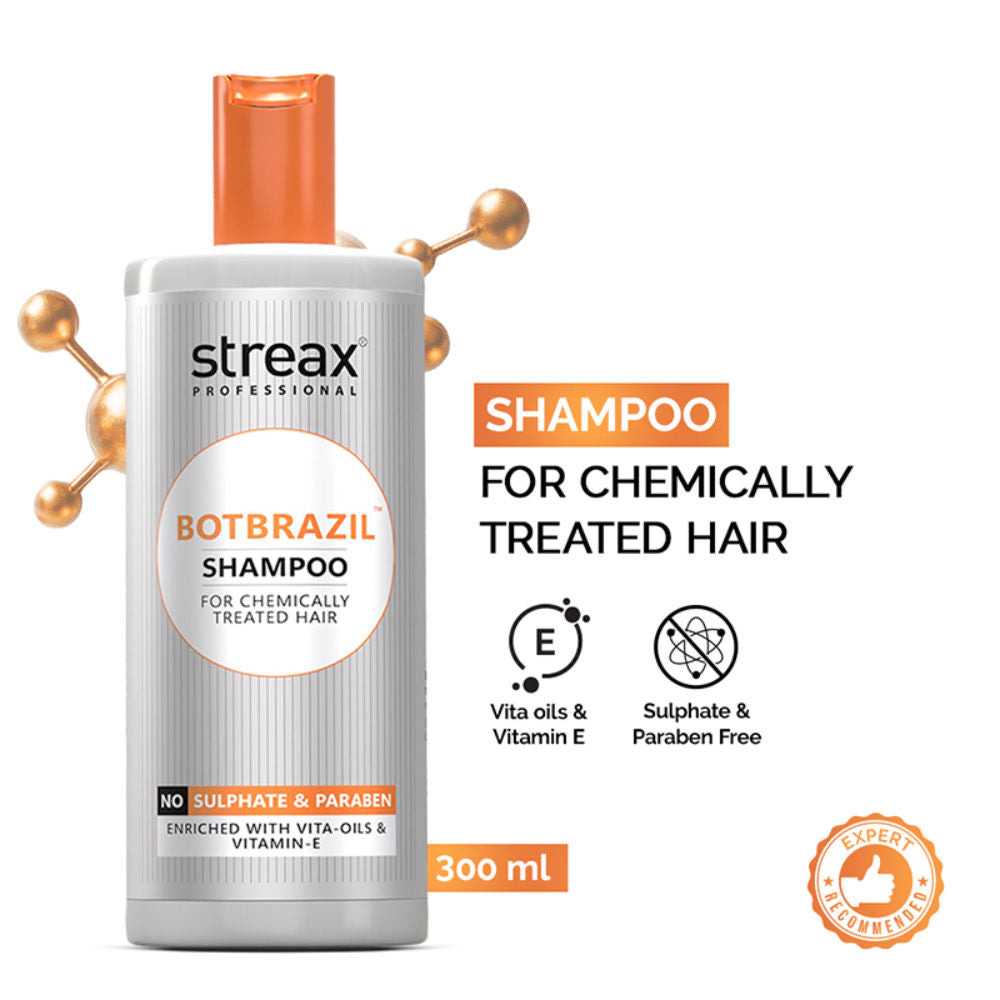 Streax Professional BotBrazil Nourishing Combo Shampoo, 300ml + Mask, 200ml Combo, 2 pieces Buy at Indicrest Image 2