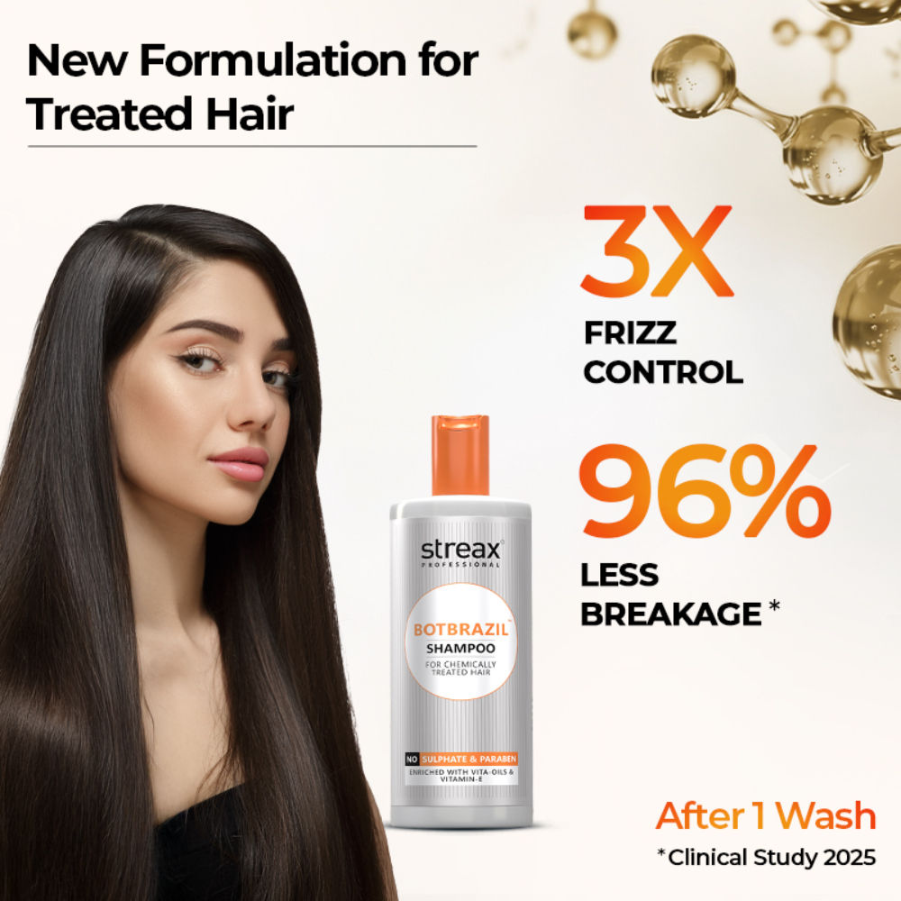 Streax Professional Botbrazil Paraben-Free Shampoo, 300ml Buy at Indicrest Image 2