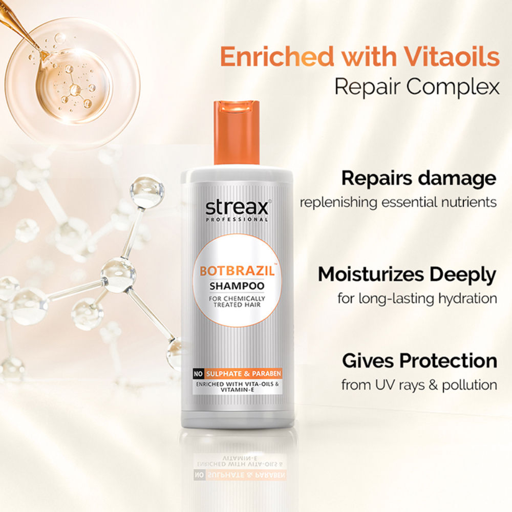 Streax Professional Botbrazil Paraben-Free Shampoo, 300ml Buy at Indicrest Image 5