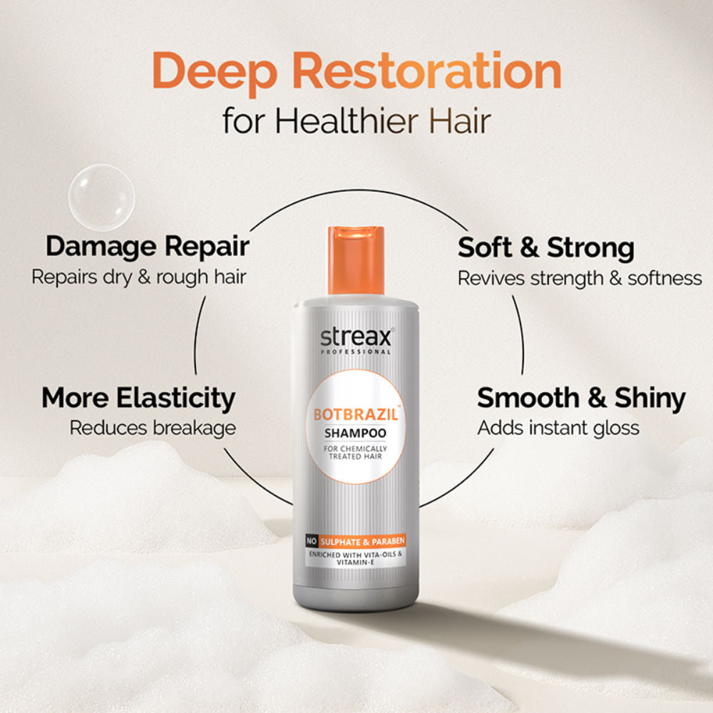 Streax Professional Botbrazil Paraben-Free Shampoo, 300ml Buy at Indicrest Image 7