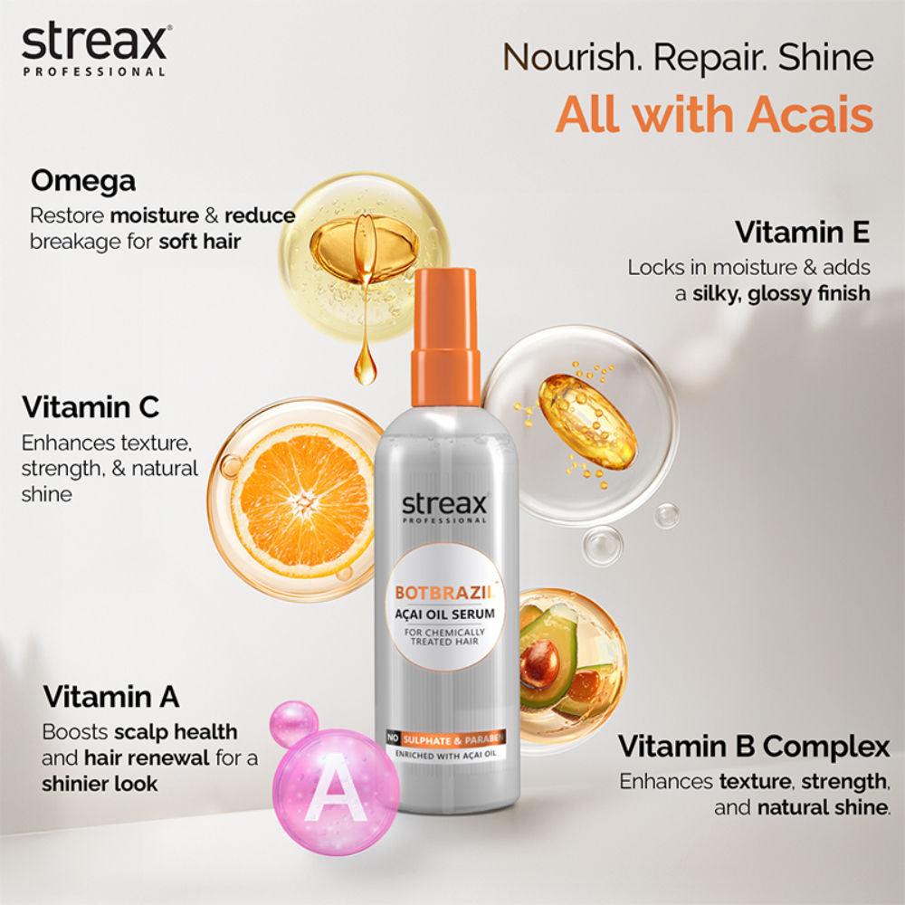 Streax Professional Botbrazil Acai Oil Hair Serum, 100ml Buy at Indicrest Image 4