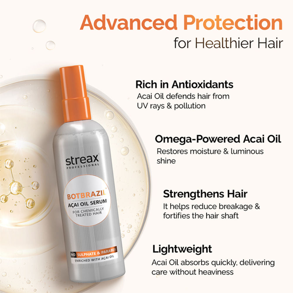 Streax Professional Botbrazil Acai Oil Hair Serum, 100ml Buy at Indicrest Image 6