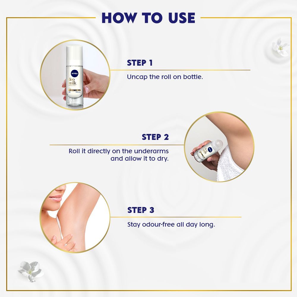 Nivea Women Deodorant Roll On, Deo Milk Dry, for Beautiful, Nourished Underarms, 40ml Buy at Indicrest Image 4
