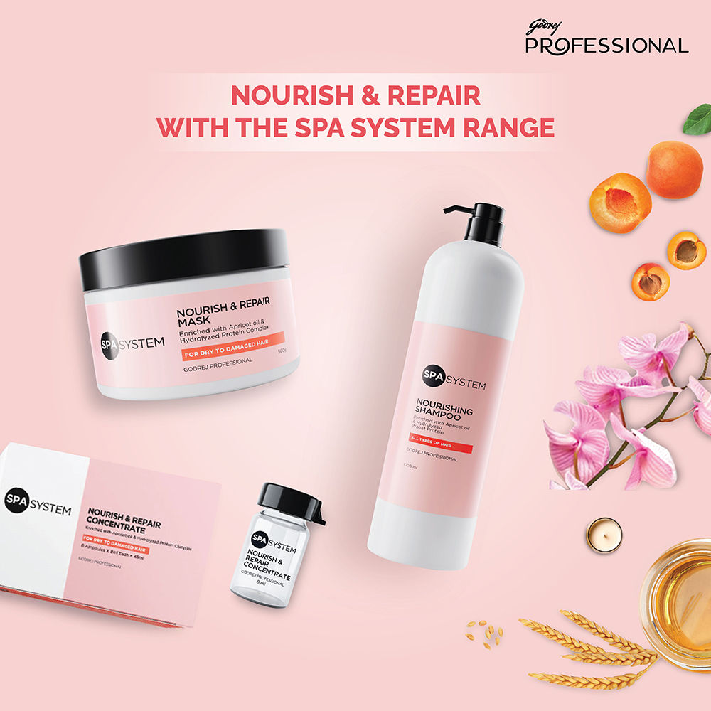 Godrej Professional SPA System Nourishing Shampoo, 1000ml & Repair Mask, 500ml Combo, 2 pieces Buy at Indicrest Image 7
