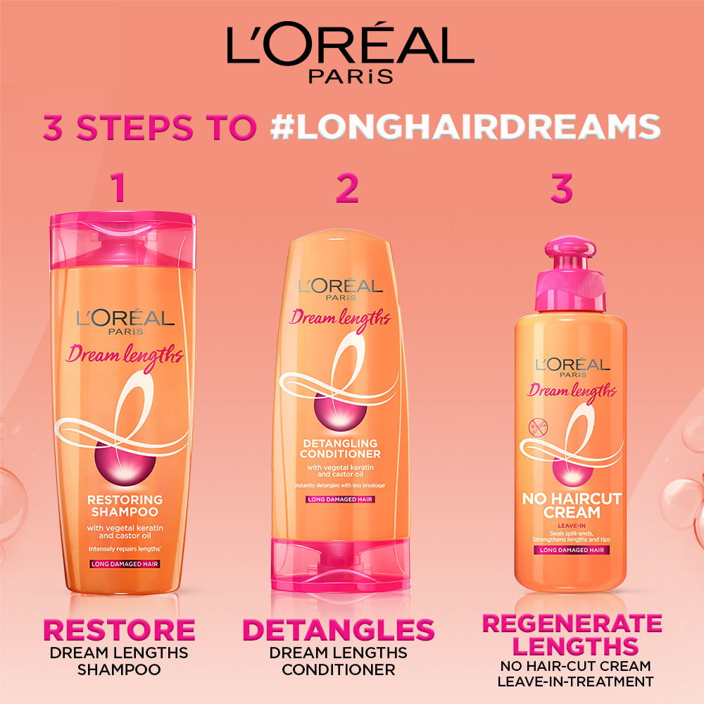 L'Oreal Paris Dream Lengths Detangling Conditioner For Long Damaged Hair, 71.5ml Buy at Indicrest Image 5
