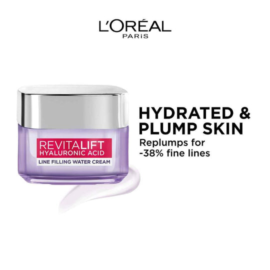 L'Oreal Paris Revitalift Hyaluronic Acid Line Filling Water Cream With Ceramides For Hydration & Barrier Repair, 50ml Buy at Indicrest
