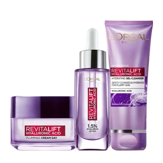 L'Oreal Paris Hydrated, Plump & Radiant Skin Kit Combo, 3 pieces Buy at Indicrest