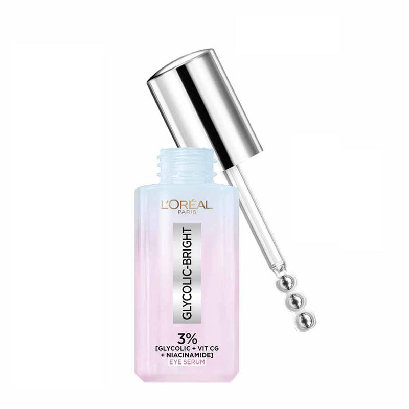 L'Oreal Paris Glycolic Bright Dark Circle Eye Serum With 3% Glycolic + Niacinamide + Vitamin C, 20ml Buy at Indicrest Image 2