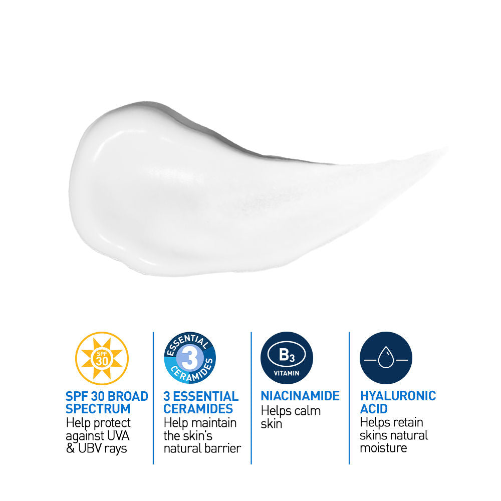 CeraVe AM Facial Moisturizing Lotion With Sunscreen SPF 30 UVB + UVA, Dermatologist Recommended Day Cream, 50g Buy at Indicrest Image 3