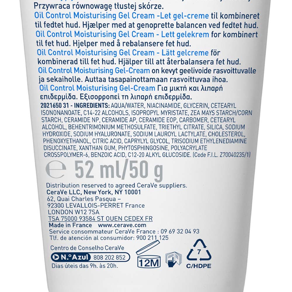 CeraVe Oil Control Gel-Cream lightweight moisturizer for Oily & Combination Skin with Shine Control, 52ml Buy at Indicrest Image 12