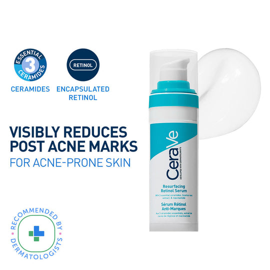 CeraVe Resurfacing Retinol Serum, Reduces Acne Marks with Licorice Root Extract & Niacinamide, 30ml Buy at Indicrest