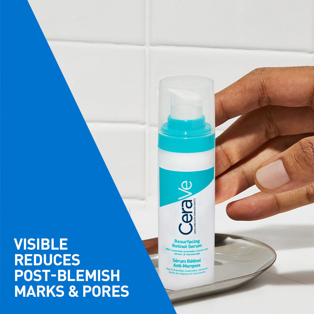CeraVe Resurfacing Retinol Serum, Reduces Acne Marks with Licorice Root Extract & Niacinamide, 30ml Buy at Indicrest Image 6