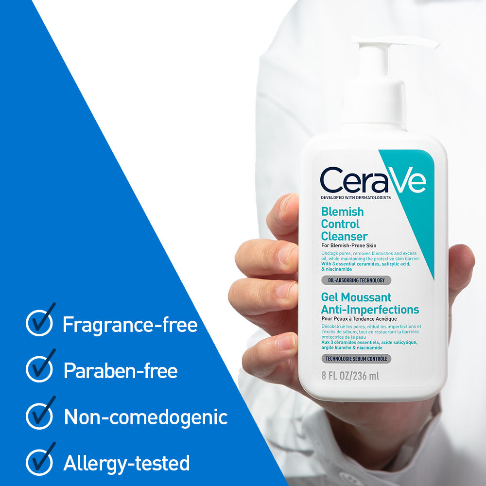 CeraVe Blemish Control Cleanser with 2% Salicylic Acid & Niacinamide for Acne-prone skin, 236ml Buy at Indicrest Image 8