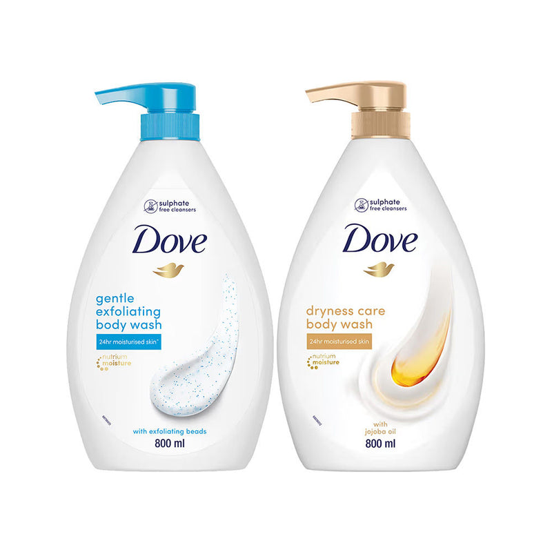 Dove Summer Body Wash Value Pack - Gentle Exfoliating & Dryness Care Combo, 2 pieces Buy at Indicrest