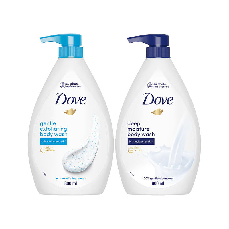 Dove Bestseller Body Wash Value Pack - Deep Moisture & Gentle Exfoliating Combo, 2 pieces Buy at Indicrest